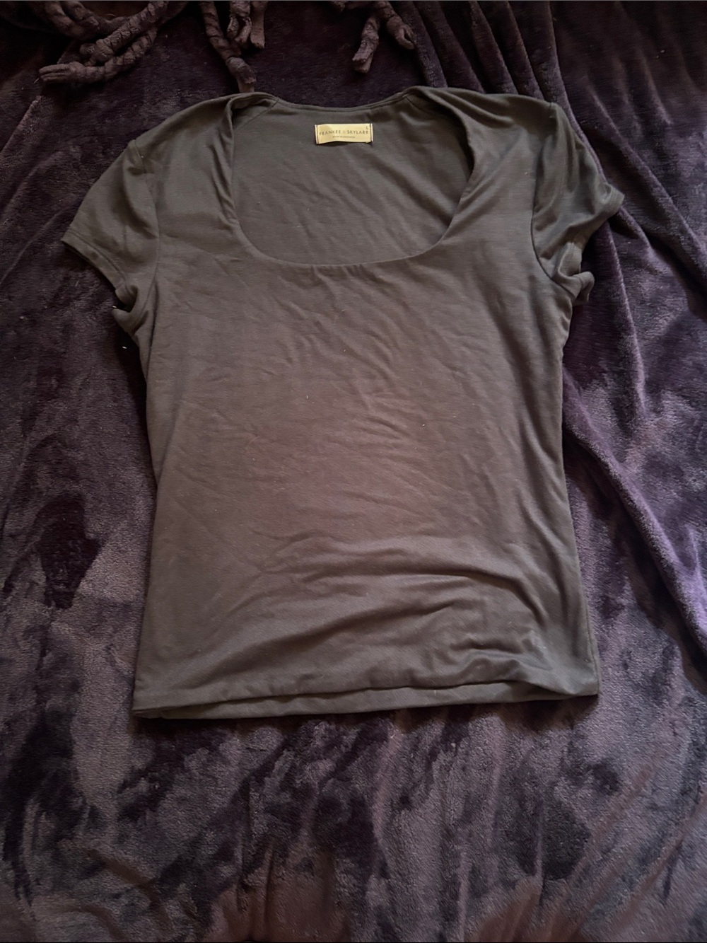 Black Scoop Neck Women's Tee